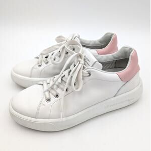 Stuart Weitzman Pro Sleek Soft Comfort Sneaker Shoes White/Pink Size US9 EU39